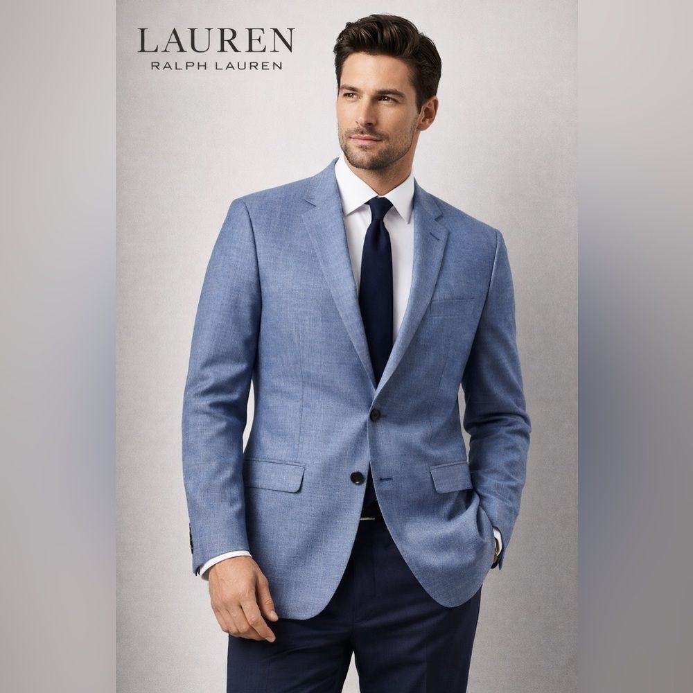 Lauren Ralph Lauren Blue Textured Blazer- Classic Fit NWOT